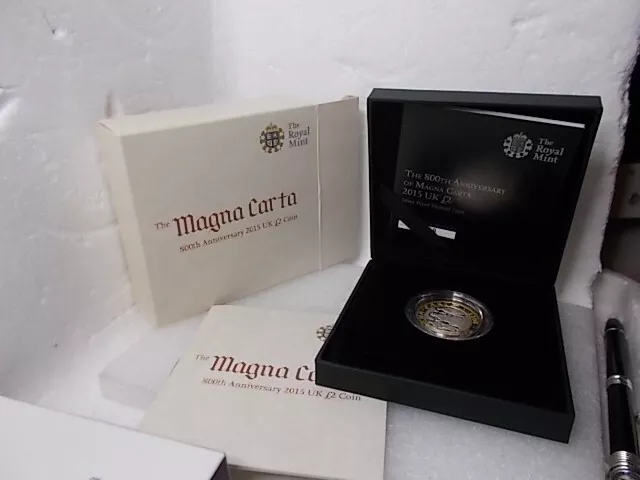 Magna Carta 800th Anniversary 2015 £2 Silver Proof Piedfort COA & Boxed