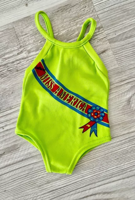 Vintage toddler girl swimsuit, 70's, "Future Miss America", summer, one piece