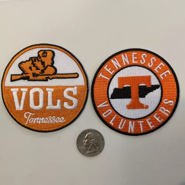 (2) Tennessee volunteers￼Vintage VOLS Embroidered Iron On Patches Patch Lot 3”