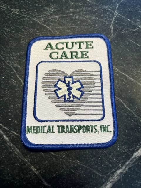 Acute Care Medical Transports Ambulance  Montgomery PA PATCH Sew On 4” Rare Vtg