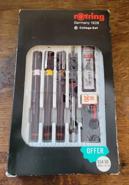 Rotring rOtring Isograph Technical Drawing Pens Set 3 Pen College Set - Unused?