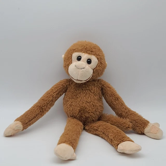 BB Banana Bay Brown Monkey Plush Stuffed Toy  15” / Hook & Loop Paws CLEAN