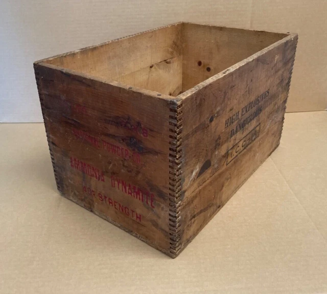 Vintage National Powder Co. Wood Crate Box Dynamite Mining