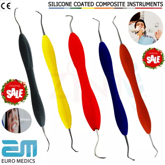 Dental Silicone Coated Grip Gracey Curettes Periodontal Instruments Root Scalers