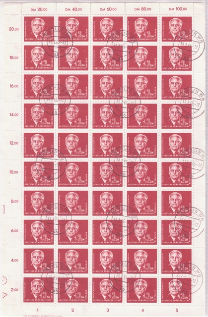 DDR 1952 MiNr. 326 im kompletten gestempelten Bogen mit DV.Mi Wert ca. Euro: 300