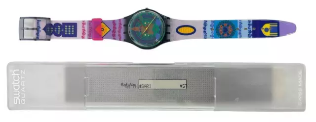 Reloj de Pulsera Swatch Caballeros Y Ladies Sari GM111 1992 +Funda