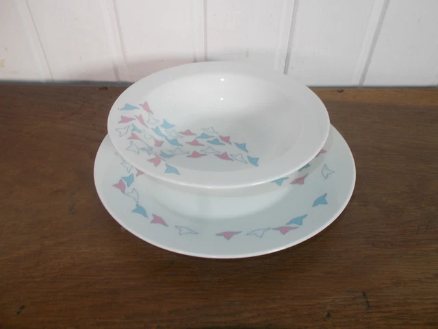 Rare Série X6 Assiettes Faïence CAPODIMONTE Italie Miniature dinette