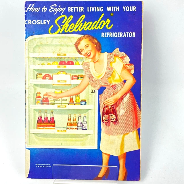1951 Crosley Shelvador Refrigerator Owners Manual Recipe Booklet Vintage