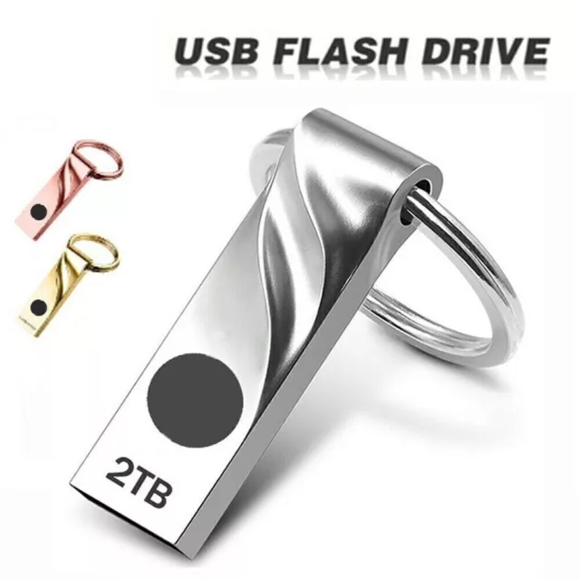 2TB USB Flash Drive Metal Memory Stick U Disk Data Storage High-Speed Laptop PC