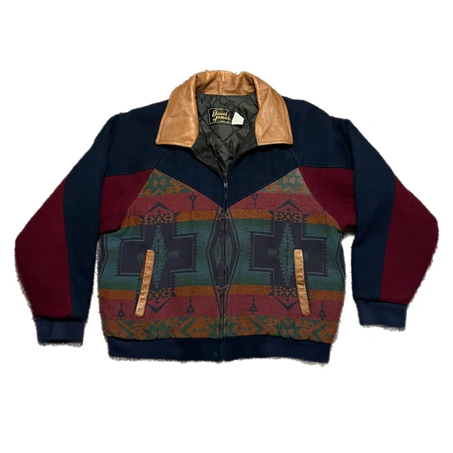 vintage david james jacket navajo print XL USA