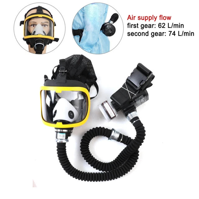 FULL FACE AIR Fed Safety Gas Mask Electric Constant Flow Supplied
