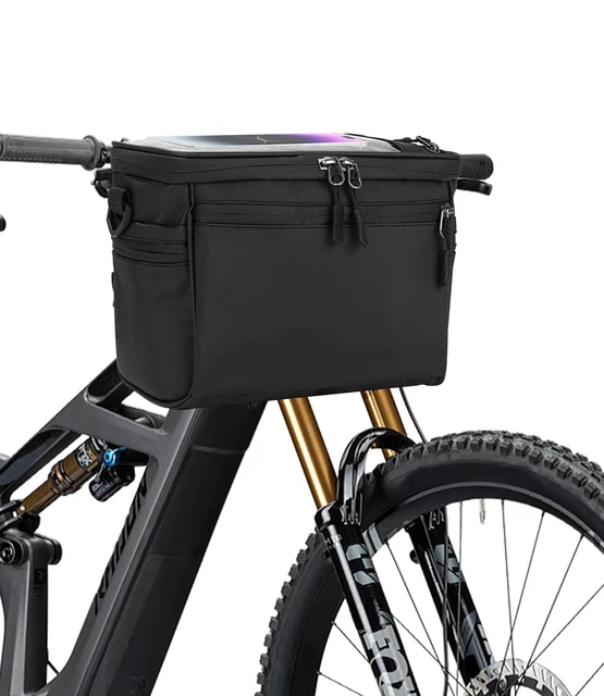 Sacoche Guidon Vélo – Porte-Bidon Isotherme, Etanche, 3 Sangles Velcro, Poche Filet, Nylon, Pour Route Et VTT