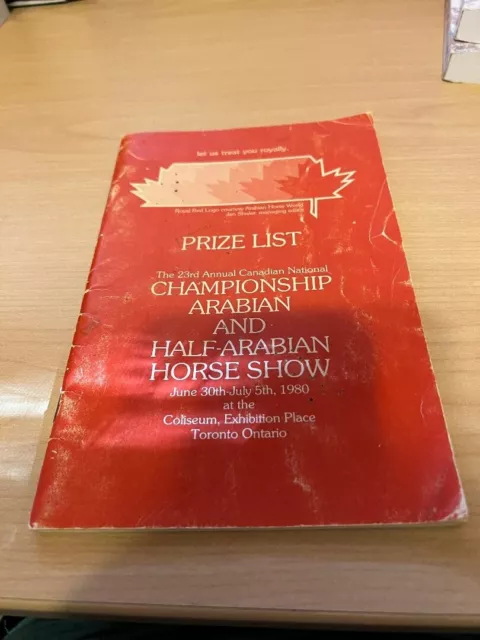 23rd Annual Canadian Natl Championship Arabian & Half-Arabian Horse Show Prize