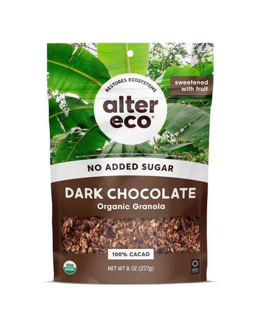 Alter Eco Dark Chocolate Granola, Healthy, Organic Breakfast & Snack, Naturally