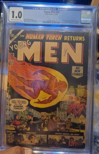 Young Men #24 (Atlas, 1953) - HUMAN TORCH RETURNS