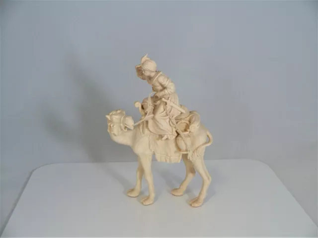Holz Krippenfiguren Set KAMEL + KAMELTREIBER geschnitzt natur (zu 8cm Figuren)SI