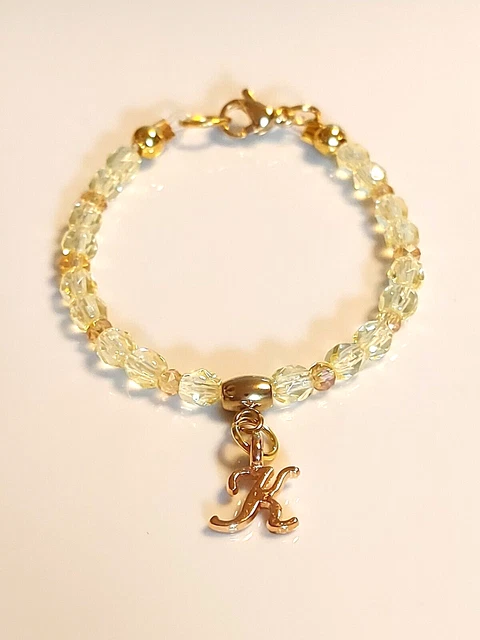 Kinderarmband  Handmade Unikat   ab 3 Jahre(Buchstabe austauschbar)