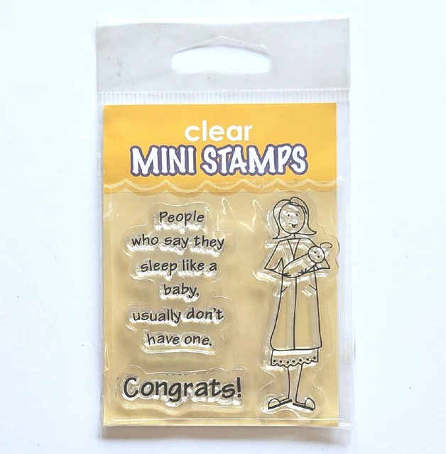 SLEEPING BABY Inkadinkado Clear Acrylic Stamps humor congrats bg136