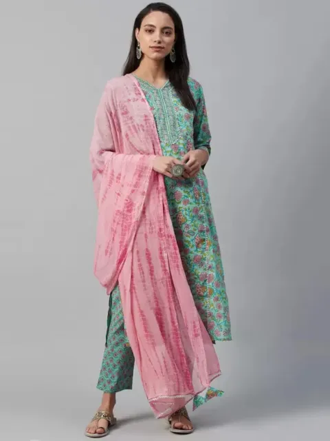 Designer Printed Kurti Palazzo Dupatta Set Indian Women's Kurta Pajama Clothes