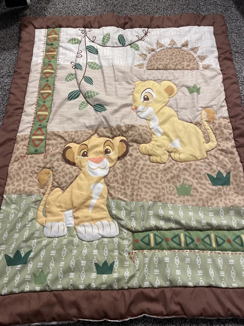 Manta edredón para cuna Disney Baby León Rey Simba y Nala 32""x 40"" suave/peluche