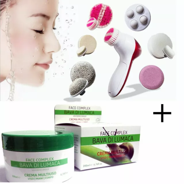 Masajeador Limpiador Facial 5En1+ Crema De Baba De Caracol