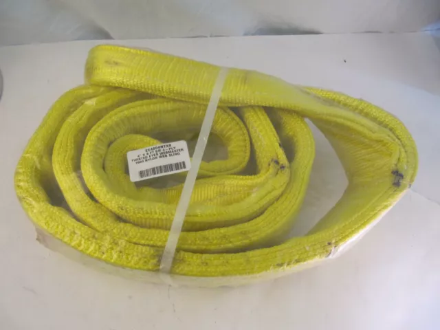 LIFTALL 4" x 8' 4-Ply 1600 Nylon Web Sling14" Twisted Eyes 39,600 LBS Basket Cap