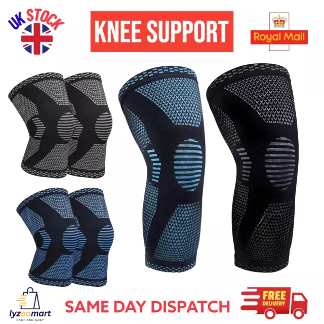 Knee Support Compression Sleeve Brace Patella Pain Relief Arthritis Gym Sports