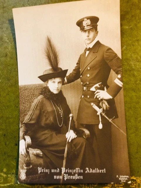 1 ORIGINALES P0Stkarte Vonprinz Und Prinzessin Adalbert Von Preussen