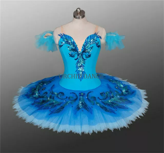 Professional High Quality 12 Layers Classical Girls Blue Ballet Tutu Costumes