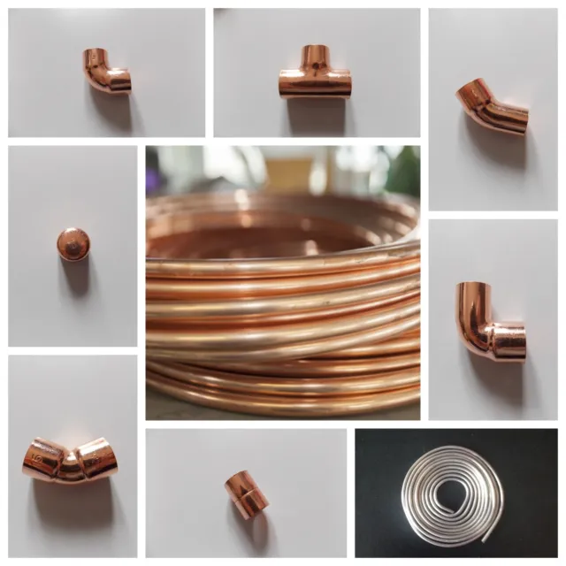 6 Mm/8 Mm/10 Mm Kupferendvorschubbeschläge/Sanitärbeschläge/Yorkshire Kupferrohr