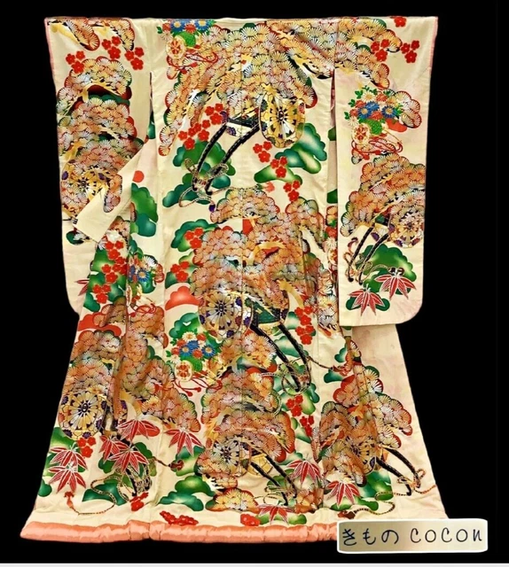 Japanese Kimono Uchikake Wedding Pure Silk  japan 875