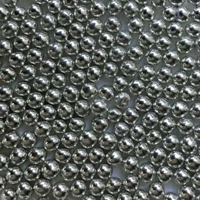 Metallic Silver Shiny Crispy Pearls Balls 6Mm - Cake Decorations