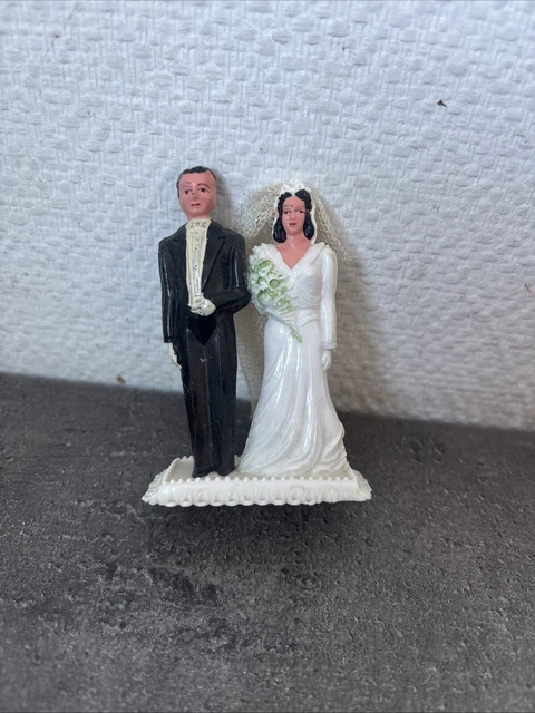 Sujet Mariage Ancien - Homme Et Femme, 12 Cm, Vintage, Bon état