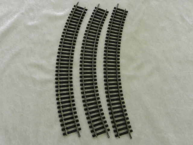 10 Rails Courbes Jouef Référence 470 - Courbe R12 3/4 - 36 Traverses - Échelle HO - Occasion