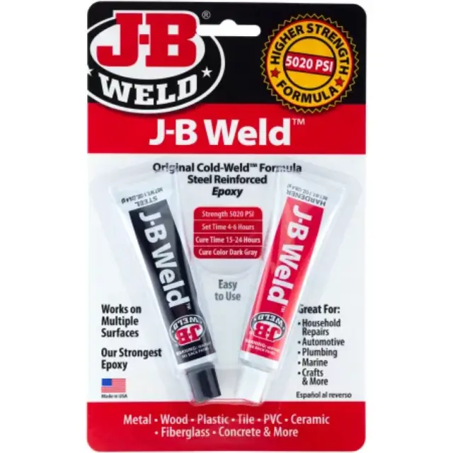 JB Weld Original Kaltschweißstahl, verstärkter Epoxidkleber, Metall, Holz,...