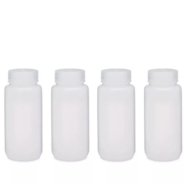 NEW (4 Pack) Duran Packaging Bottles, 500ml 16oz, Wide Mouth Linerless Cap, HDPE