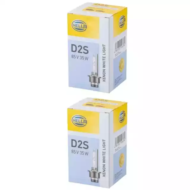 2x HELLA WHITE LIGHT D2S XENON BRENNER SATZ SCHEINWERFER LAMPEN 12V 24V 35W