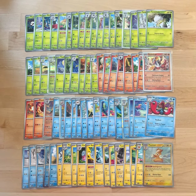 Pokémon Scarlet & Violet TCG Complete Base Set C/U/R no EX - 186 Cards