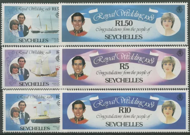 Seychellen 1981 Hochzeit von Prinz Charles und Diana Spencer 483/88 A postfrisch