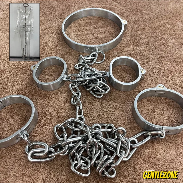 STAINLESS STEEL HEAVY Duty Neck Collar Wrist Ankle Cuff Shackle ...