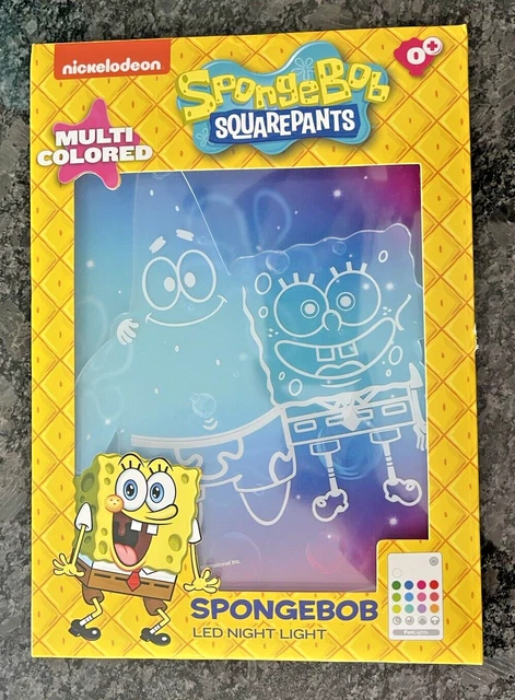 Luz nocturna LED multicolor de Nickelodeon Bob Esponja y Patricio con control remoto y temporizador