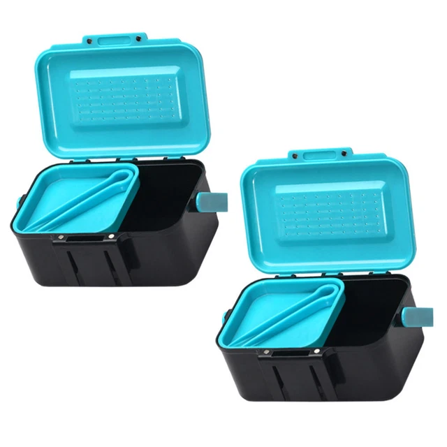 2 Pcs Small Bait Box Breathable Bait Box Red Worm Box Bait Box Multifunction