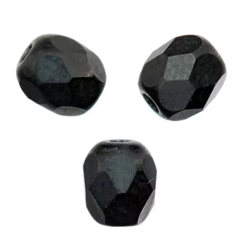 50 Perles Facettes en cristal de boheme 4mm  JET