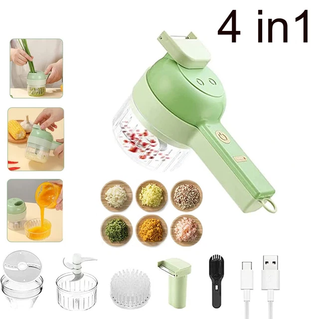 4 IN 1 Mini Handheld Electric Vegetable Cutter Set Wireless Food