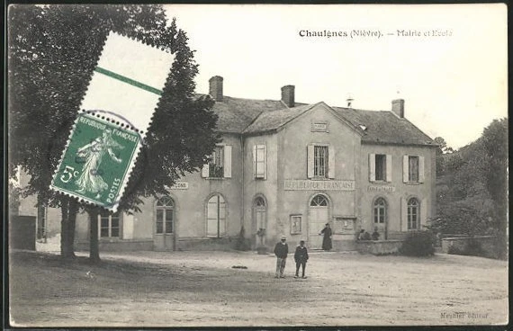 CPA Chaulgnes, Mairie et Ecole
