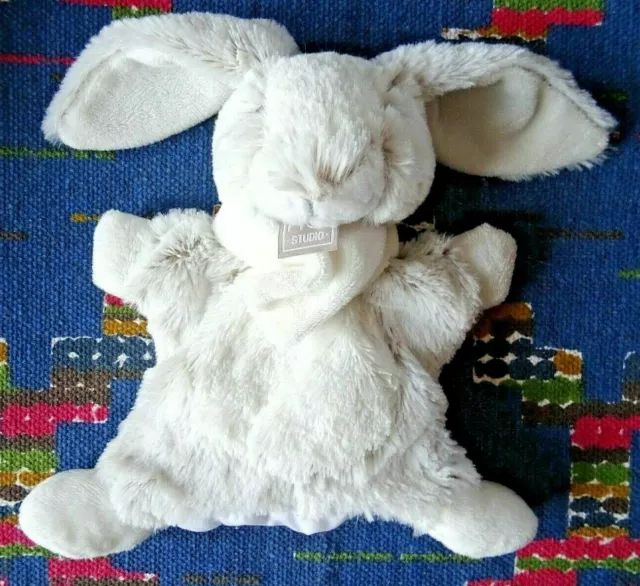 Ip/ Doudou Marionnette Ho Studio Lapin Chine Beige Blanc Echarpe Etat Neuf