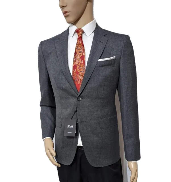 Brandneu mit Etikett Hugo Boss maßgeschneiderter Mainline T-Rodwin Herren-Blazer schmale Passform UK 38R UVP £ 645