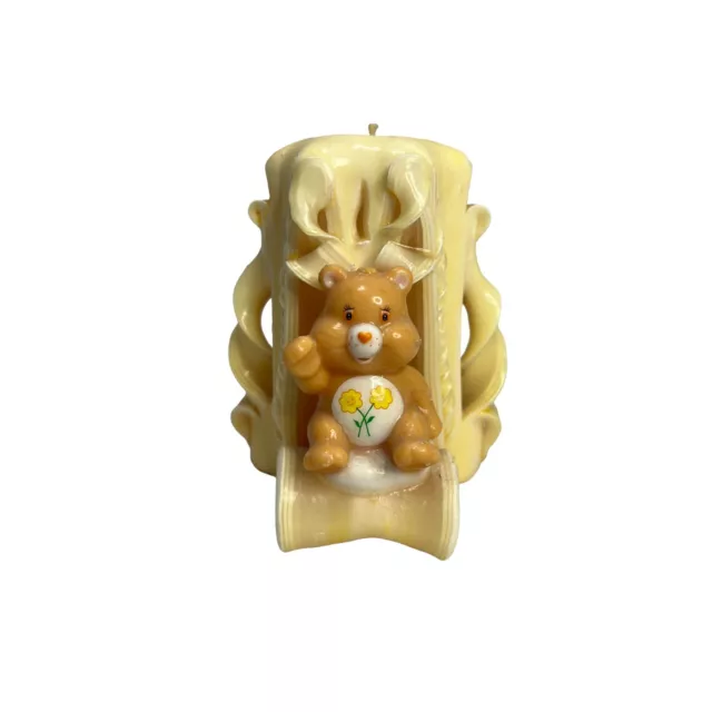Vintage CARE BEARs Artisan Carved Wax Candle Display 6.5" one of a kind!