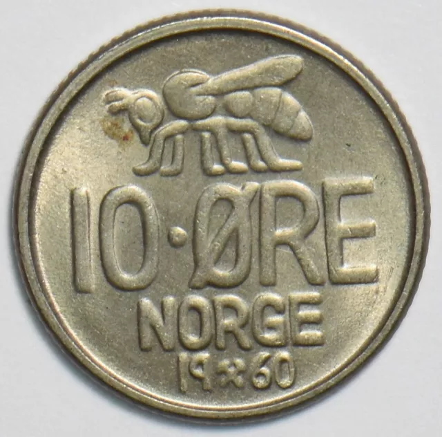 Norway 1960 10 Ore Honey bee animal 152873 combine shipping