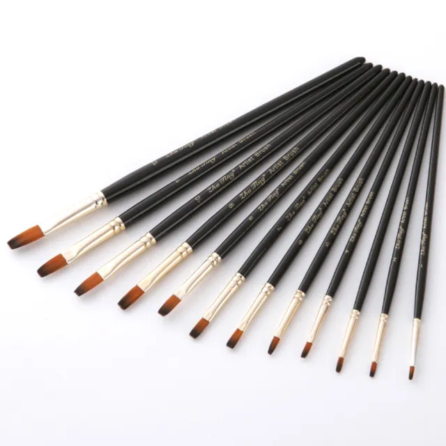 12 pezzi pennelli per legno Pratici pennelli in nylon bicolore per pittura 8